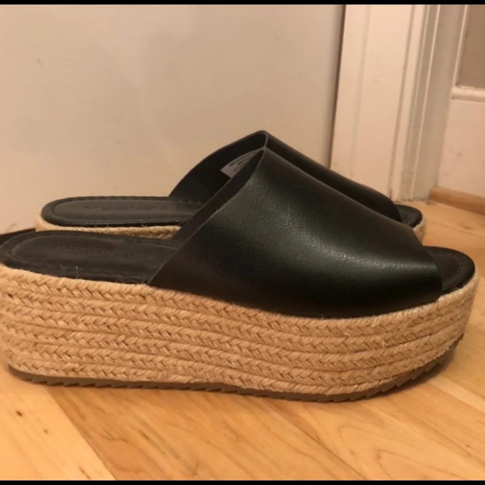 Black Platform Espadrille Sandals